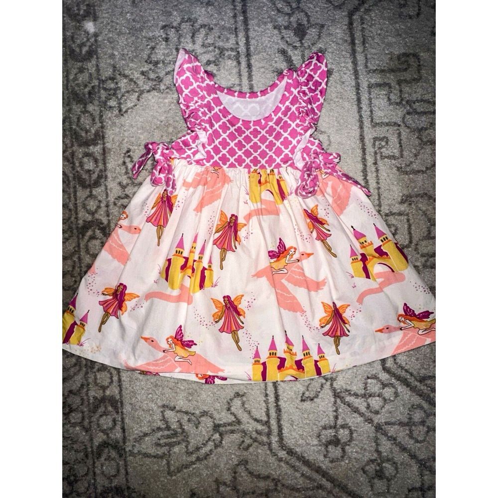 Elenor Rose 2T Fairy Dress Castle Goose Poplin EUC Milkmaid‎ Style